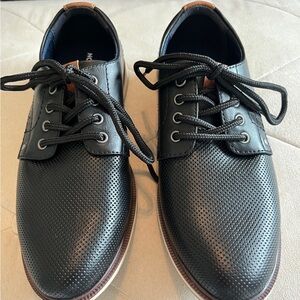 Nordstrom Black Perforated Kids Derby Shoes